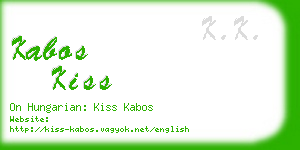 kabos kiss business card